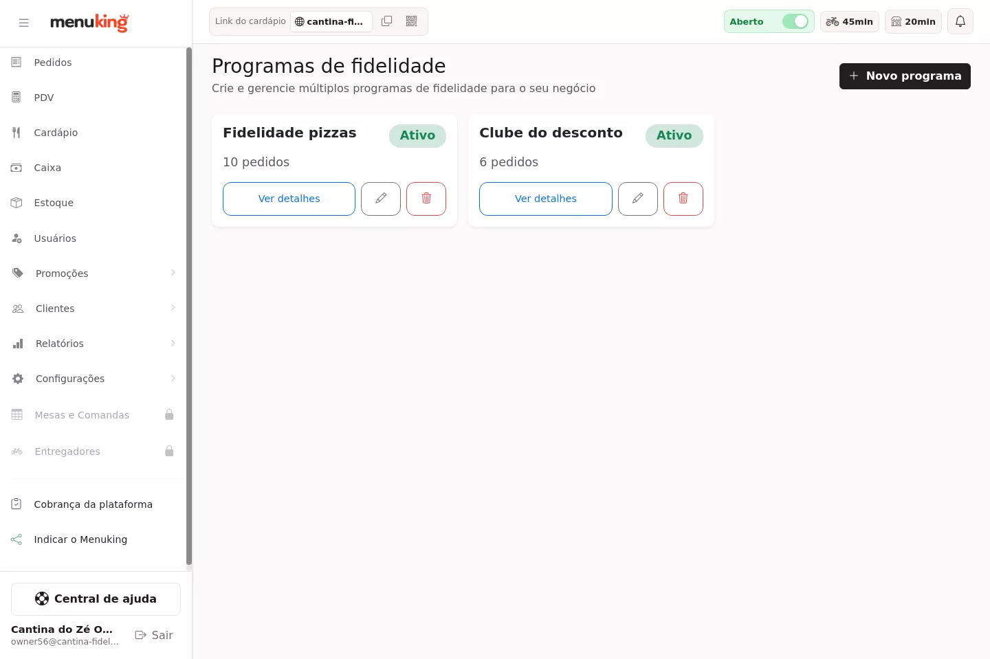 Lista de programas de fidelidade